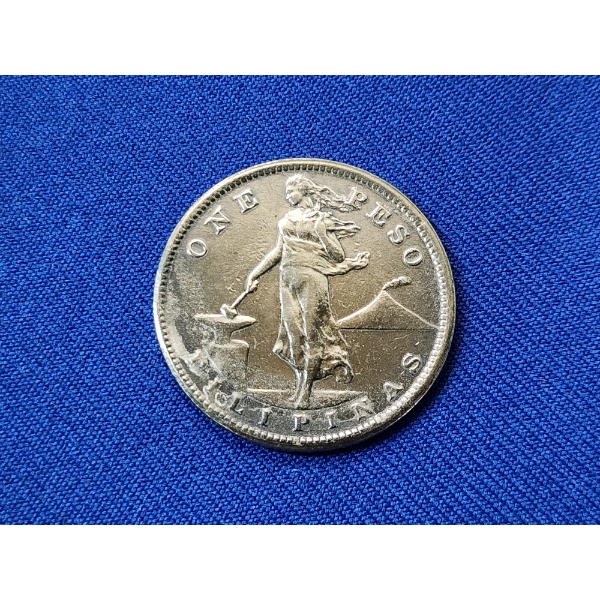 1907-S Philippines United States One Peso Silver Coin ASW: 0.5144 oz 