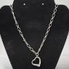 Image 1 : Sterling Silver Chain 18" Necklace with Stainless Steel Heart Pendant TW: 21.1g