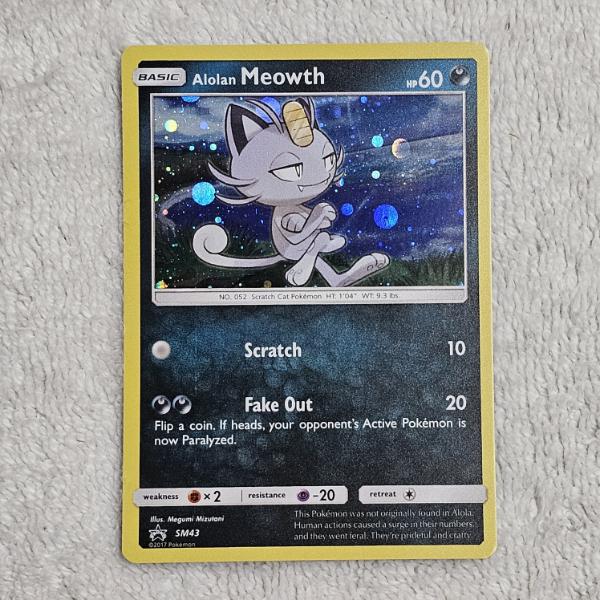 Pokémon TCG: Alolan Meowth SM43 Holo Black Star Promo