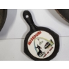 Image 2 : Lot of 5 Cast Iron Skillets: (3) 10in, (1) 8in, (1) 4in Decorative 