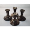 Image 1 : 4 WEIGHTED Sterling Silver Candlestick Holders - TOTAL Weight: ~1,020g 