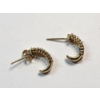 Image 2 : Gold-Tone Sterling Silver Stud/Hoop Earrings TW: 2.0g