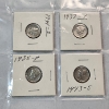 Image 1 : Four 90% Silver Mercury Dimes: 1941-S, 1937-P, 1935-P, 1943-S FV: $0.40