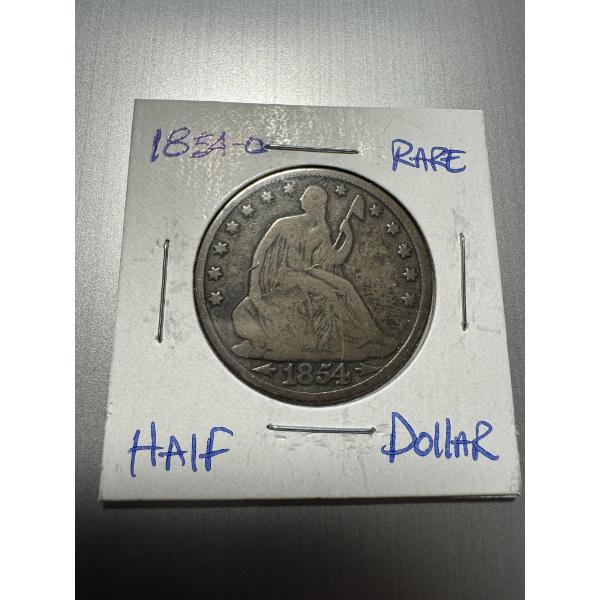 1854-O United States Seated Liberty Half Dollar - Incredible Coin - Great Piece of History