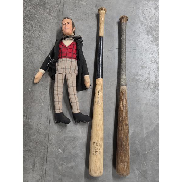 Vintage Wood Baseball Bats And Dr. Dolittle Doll