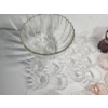 Image 3 : Lot of Assorted Glassware: Pink Depression Glassware, Hobnail Pitcher, Shell Punch Bowl & 12 Cups