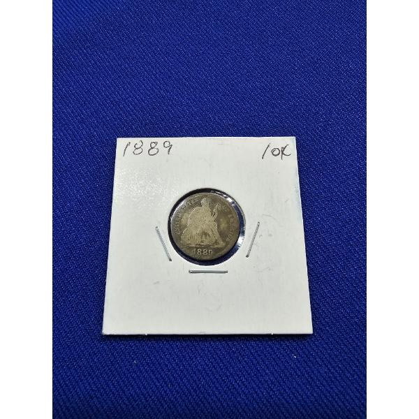 1889 Seated Liberty Dime - 90% Silver