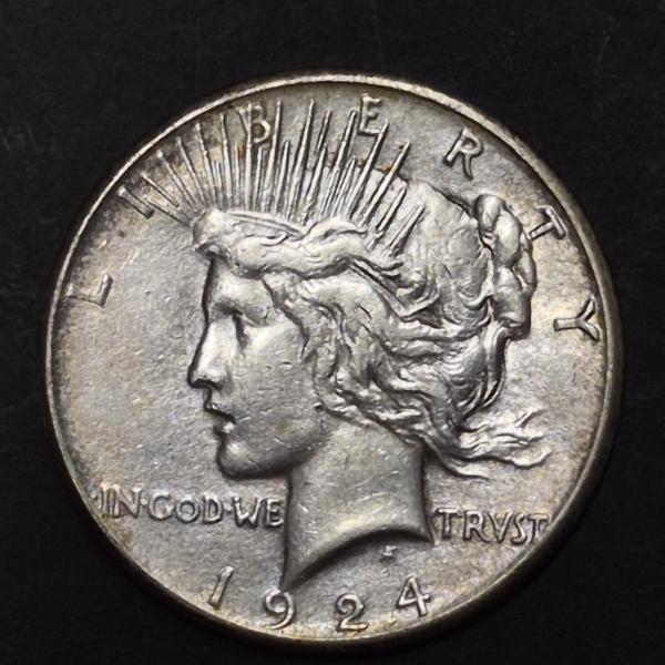 1924S peace Silver Dollar - AU Condition - See Pics