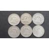 Image 2 : (6) Assorted Years/Mint Marks United States 90% Silver Franklin Half Dollars - Face Value: $3.00