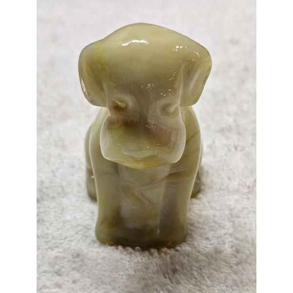 Degenhart Vintage Glass Dog Figurine - Ivory Slag