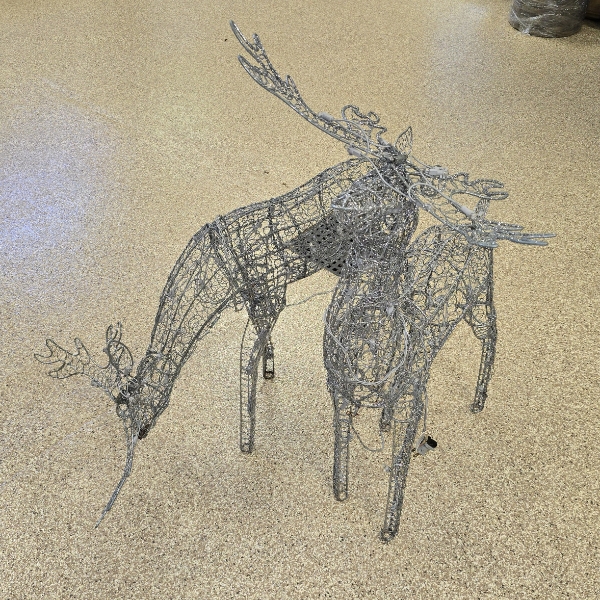 2 Outdoor Glitter Pre-Lit Reindeer - Tallest 38"