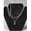 Image 1 : Sterling Silver Bracelet and Necklaces, Including Blue-Stone Pendant - TW: 18.7g