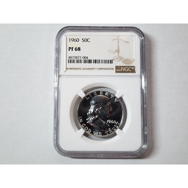 1960 Franklin Half Dollar 90% Silver - NGC PF 68