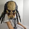 Image 2 : Sci-Fi Predator Cosplay Mask Set With Deluxe Latex Bio-Mask And Removable Silver Bio-Helmet