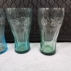 Image 4 : Four Vintage Coca-Cola Blue/Green Glasses