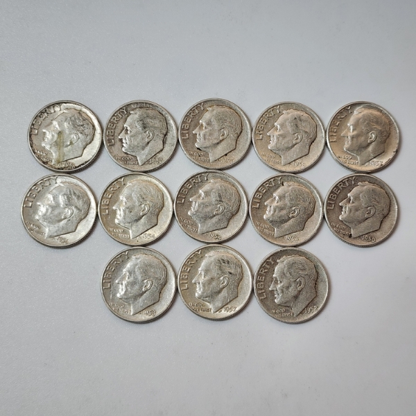 Lot of Assorted Years United States 90% Silver Roosevelt Dimes - Face Value: $1.30