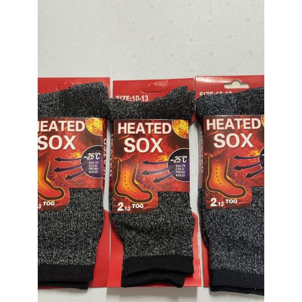 	3 Pairs Of Men's Size 10-13 Thermal Heated Sox Socks - Brand New In The Package