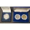 Image 1 : 1900-S Silver Morgan Dollar & President Ronald Reagan Gold Silver Plated Medallions 