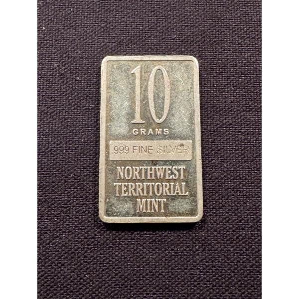 VINTAGE Rare Northwest Territorial Mint 10 Gram .999 Fine Pure Silver Bar - Mint Condition