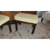 Image 3 : Pair Of Upholstered Ottomans On Wheels 22" x 18" x 16" - Excellent