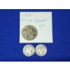 Image 1 : 3 U.S. Silver Coins: 1929 Standing Liberty Quarter, 1943 and 1944 Mercury Dime