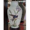 Image 1 : 11 1/2"  Porcelain Bluebird On Thrush Vase - Design Continues Completely Around Both Sides Perfect
