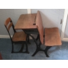 Image 1 : PICKUP IN CANTON - Vintage Wooden Childs School 25''x31'' Desk And 11.5''x 25'' Matching Chair 