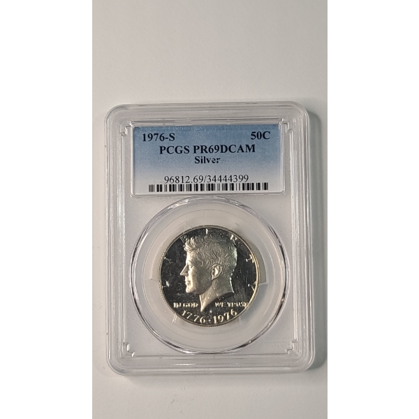 PCGS 1976-S PR69 DCAM 40% Silver Bicentennial Kennedy Half Dollar