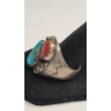 Image 2 : Sterling Silver Navajo Turquoise & Coral Ring - Size 11 - Weight: 16.4g