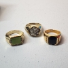 Image 9 : Lot of Assorted Gold-Tone Costume Jewelry: Watch, Rings, Necklace, Loose Stone