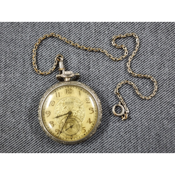 Elgin Silver Illinois Watch Case Company Pocket Watch - Likely Pre 1950