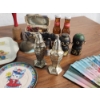 Image 3 : Lot of Vintage Collectibles Including Trays, S&P Shakers, Hand Fans, Dice, Bells