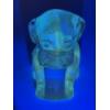 Image 1 : Adorable Degenhart Vintage Uranium Glass Dog Figurine -Lt Sapphire
