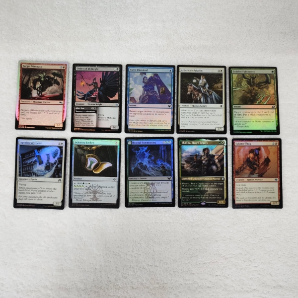 Lot of 10 Assorted Holo MTG Magic The Gathering Trading Cards 