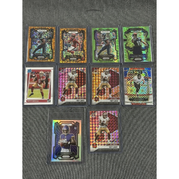 Assorted Mint Condition Football Trading Cards including Travis Kelce