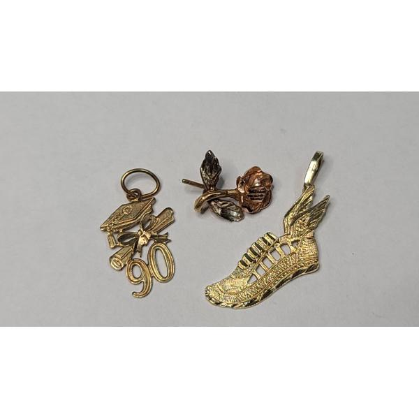 Assorted 14K Gold Pendants - Weight: 2.1g
