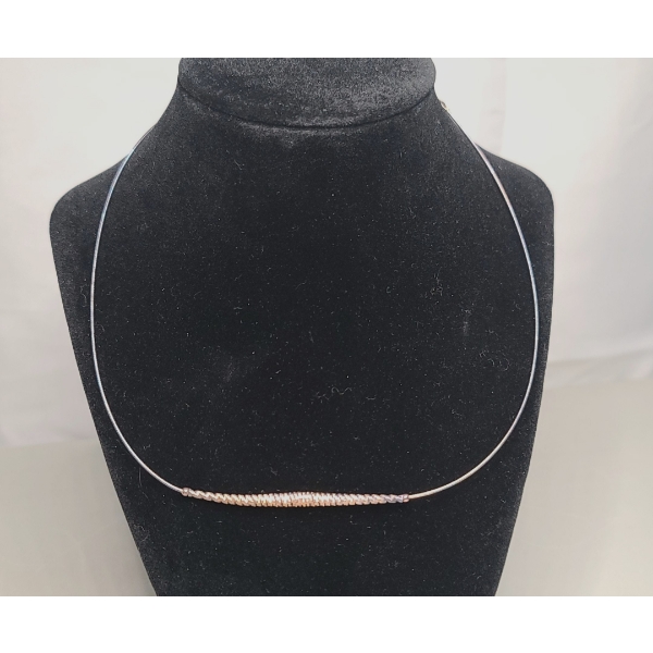 Sterling Silver 18" Snake Choker Style Necklace - Weight: 5.2g