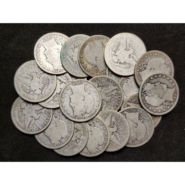 $10.00 Face Value in 90% Silver Barber Half Dollars - Assorted Years & Conditions!