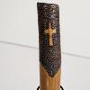 Image 7 : Handcrafted Wood Burned Joshua 24:15 Walking Hiking Stick With Textured Cross And Wrist Strap, 58"