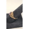 Image 2 : Women's Vintage 10K Yellow Gold Filigree Style Amethyst Ring - Size 6 - Weight: 1.9g