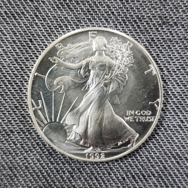 1992 United States 1 Oz .999 Fine Silver American Eagle Round ~ Mint Condition!