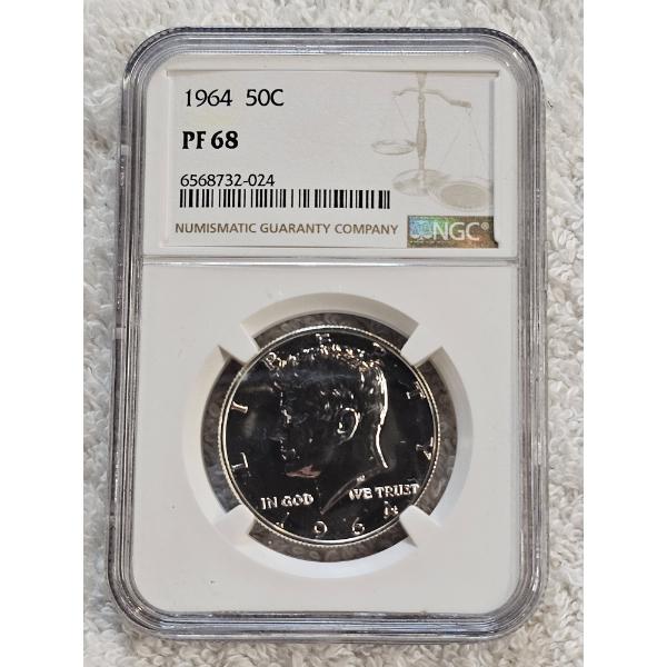 NGC PF 68 1964 Kennedy Silver Proof Half Dollar (50C)