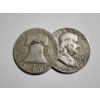 Image 1 : Two United States 90% Silver Franklin Half Dollars ~ $1.00 Face Value