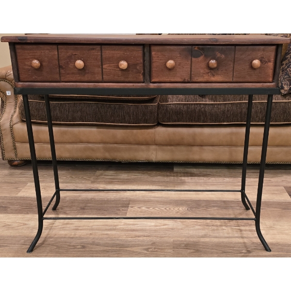 Sofa Table with 2 Drawers - Comes with Brand New Custom Cut Glass Top, not pictured