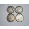 Image 1 : (4) 90% Silver U.S. Barber Quarters - Years 1914, 1914, 1909, 1899 - FV: $1.00