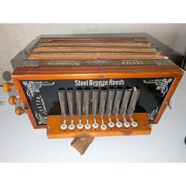 Lester Antique Steel Bronze Reeds Accordion