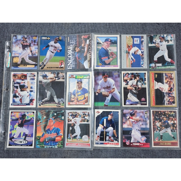 18 Assorted Baseball Trading Cards Ft. Many Cleveland Indians Stars Like Thome, Ramirez & More!