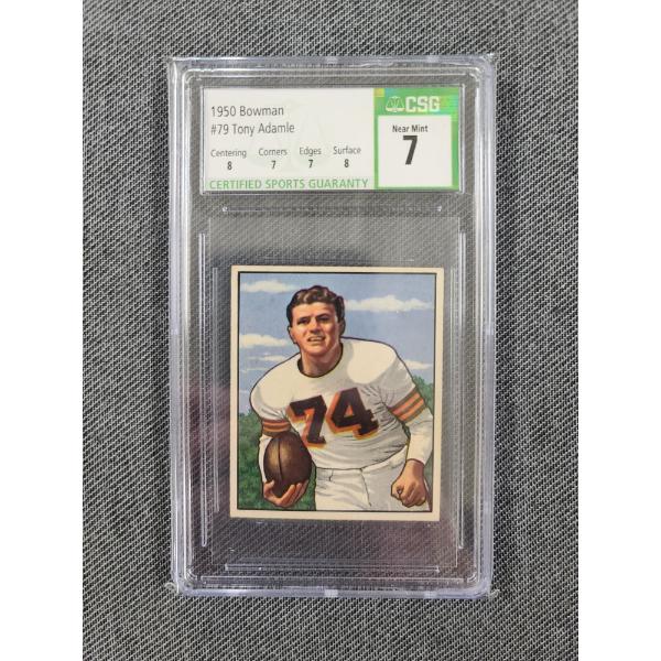 CSG 7 Near Mint 1950 Bowman #79 Tony Adamle