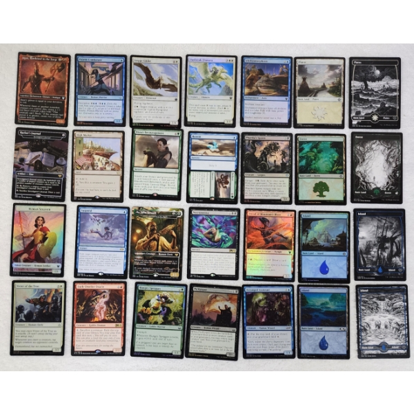Nice Collection of 28 Assorted Rare & Holo Magic The Gathering MTG Trading Cards Including Nice Land