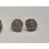 Image 6 : Sterling Silver Wedding Band (Size 12) & Pave-set Diamond Stud Earrings - Total Weight: 7.1g